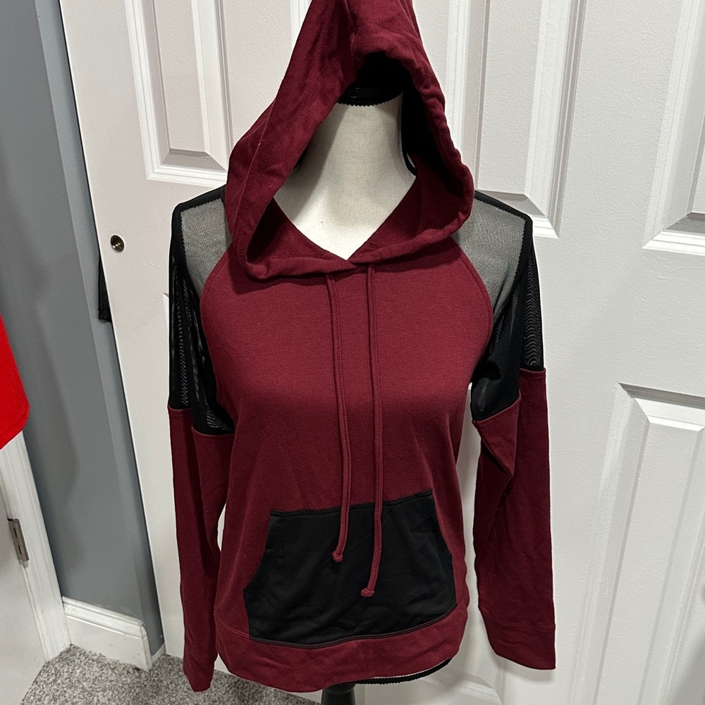 Material Girl Maroon and Black Hoodie